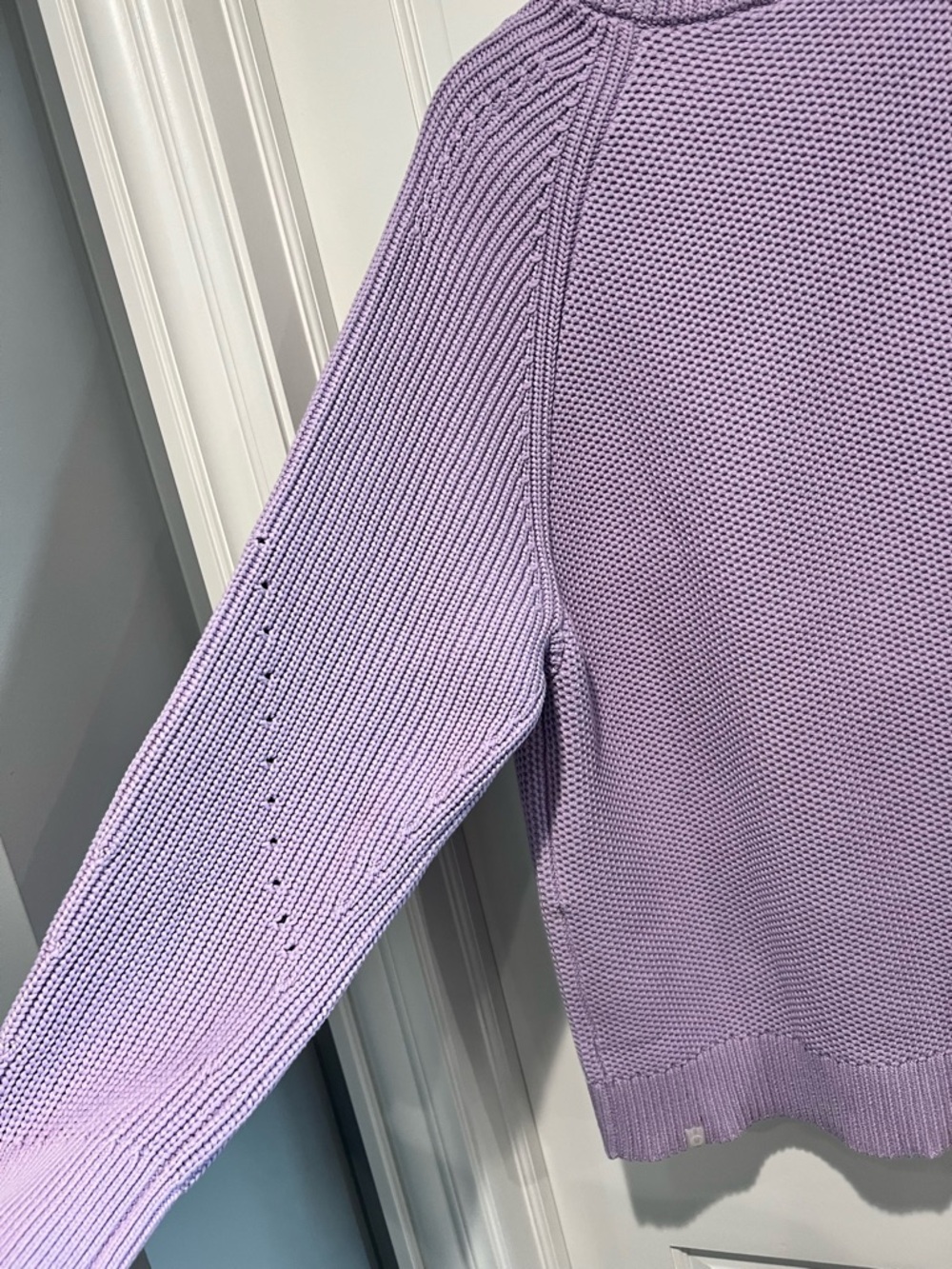 Lululemon Chunky Knit Crewneck Sweater XL Lavender Purple Cotton Blend W3HEIS - Picture 5 of 7